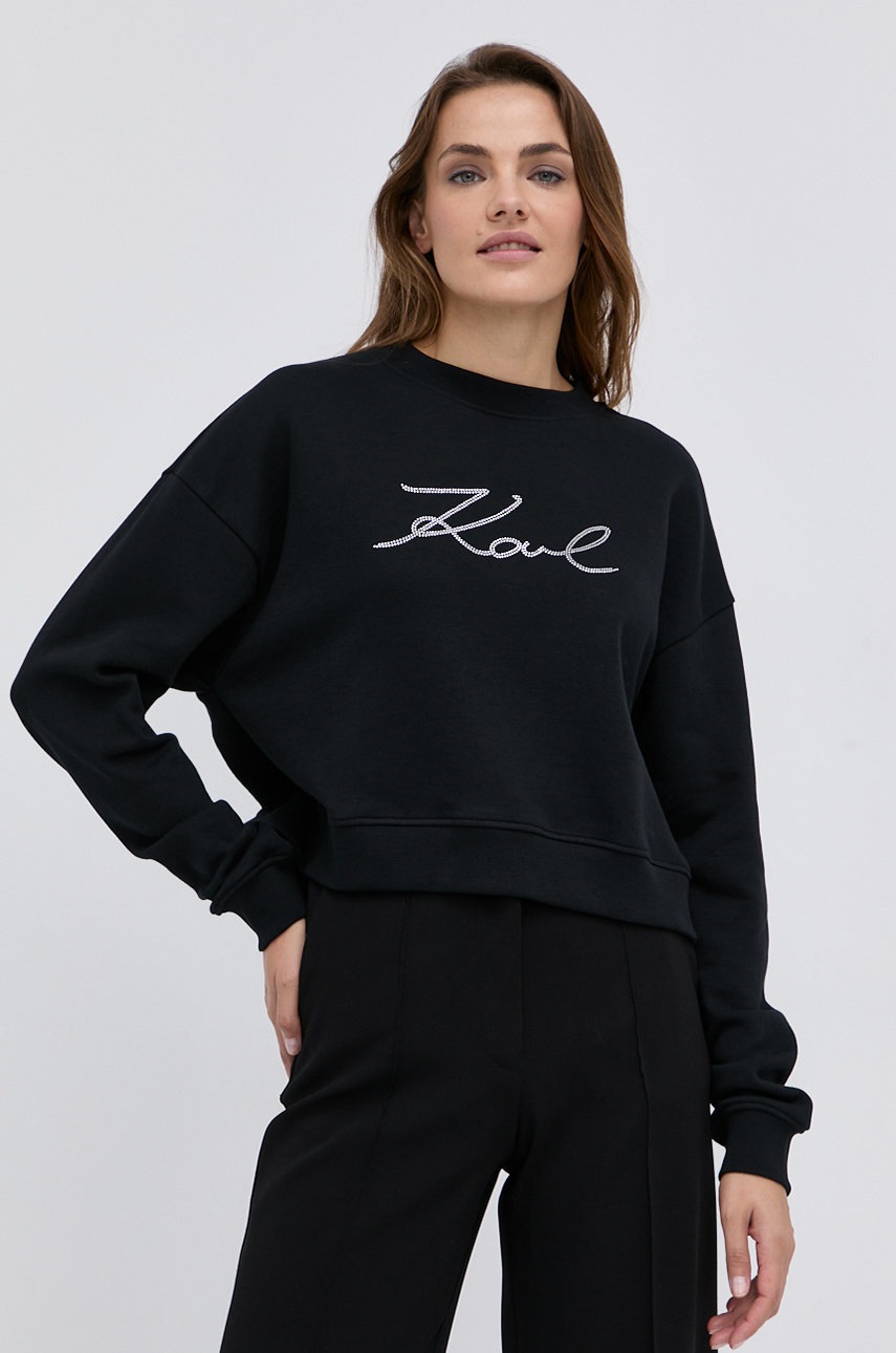

Кофта Karl Lagerfeld женская цвет чёрный однотонная