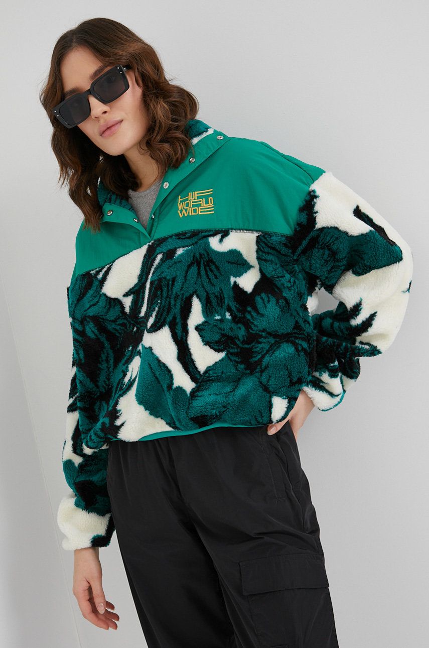 HUF Bluză femei, culoarea verde, modelator answear.ro imagine 2022 13clothing.ro