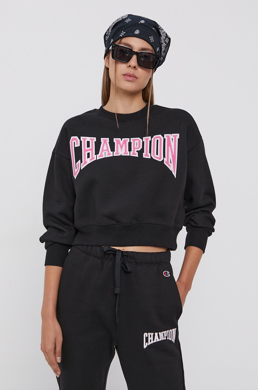 

Кофта Champion 114767 жіноча колір чорний з аплікацією