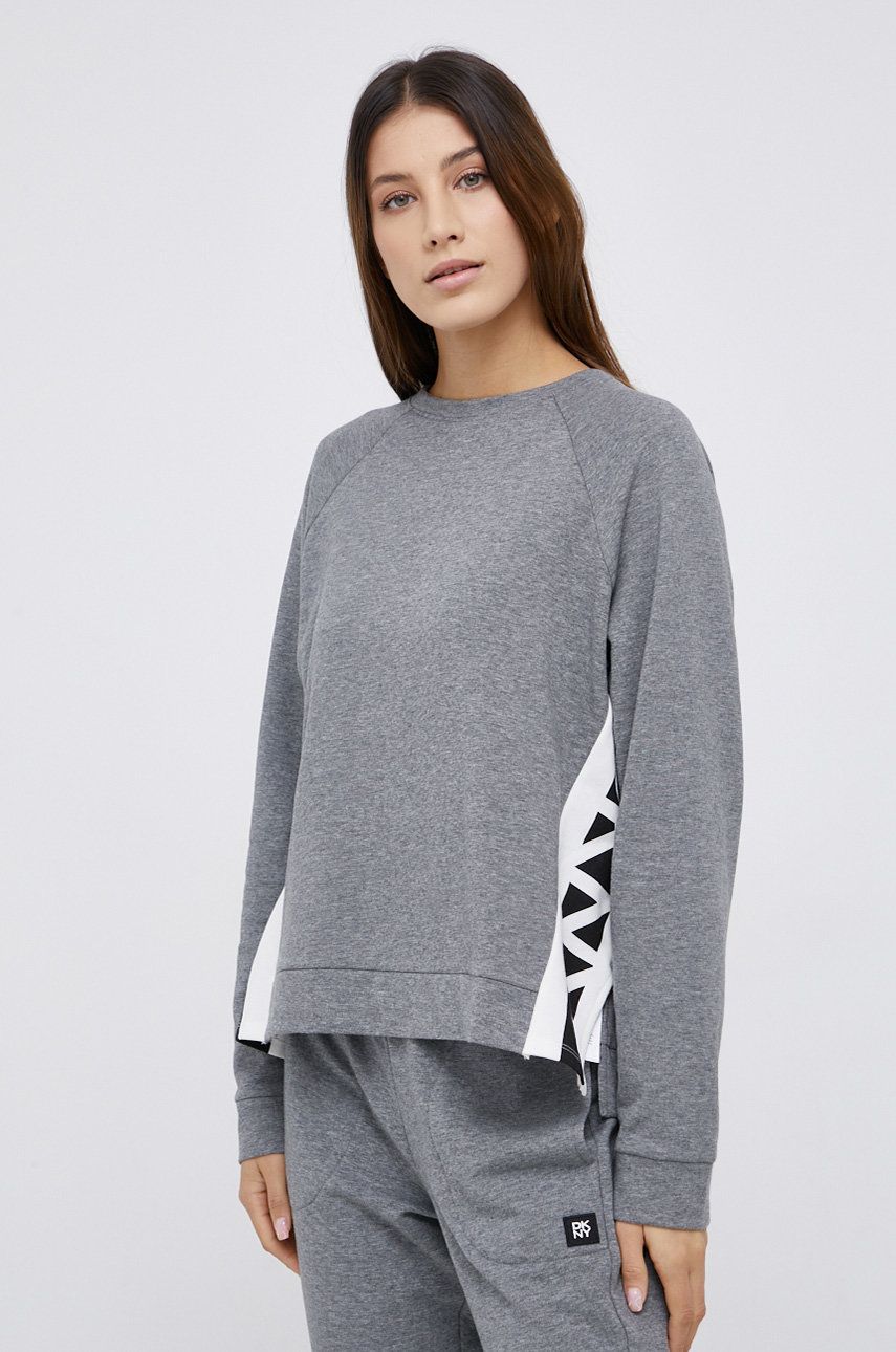 Dkny Bluză femei, culoarea gri, cu imprimeu answear.ro imagine megaplaza.ro