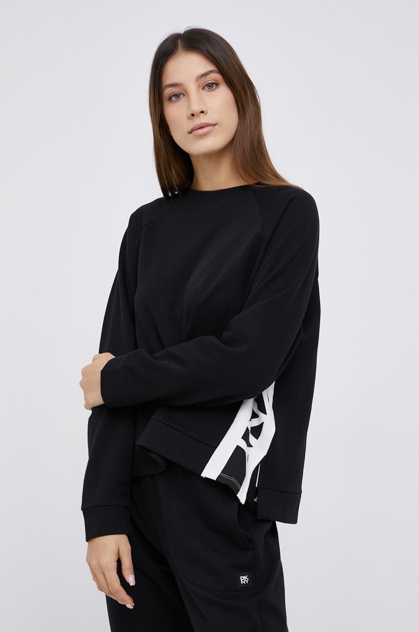 

Суичър Dkny дамски в черно с принт, Черен