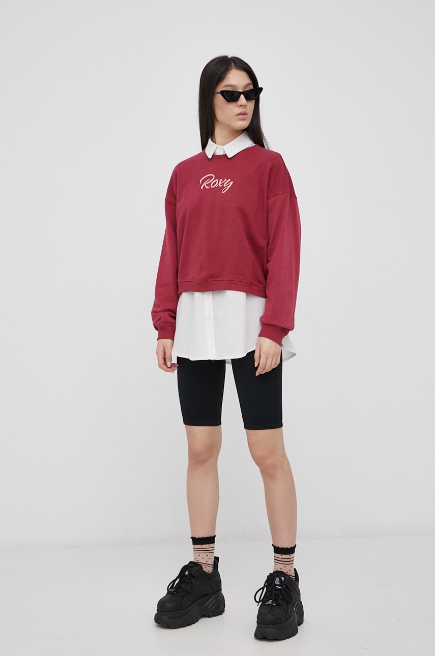 

Кофта Roxy жіноча колір бордовий з аплікацією