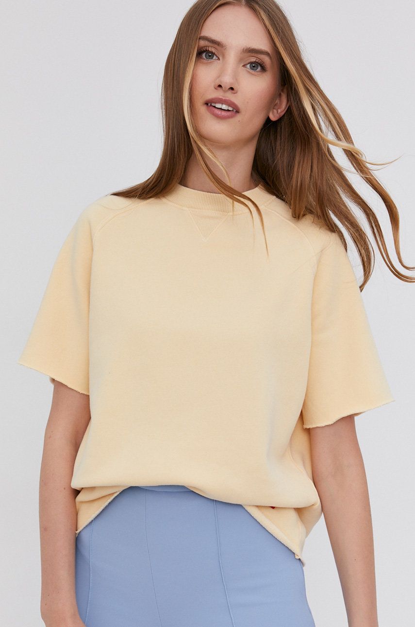 Victoria Victoria Beckham Bluză femei, culoarea galben, material neted