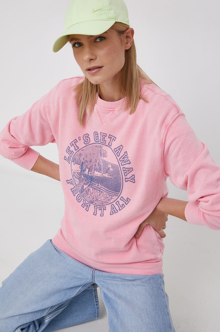 

Кофта Billabong жіноча колір рожевий з принтом