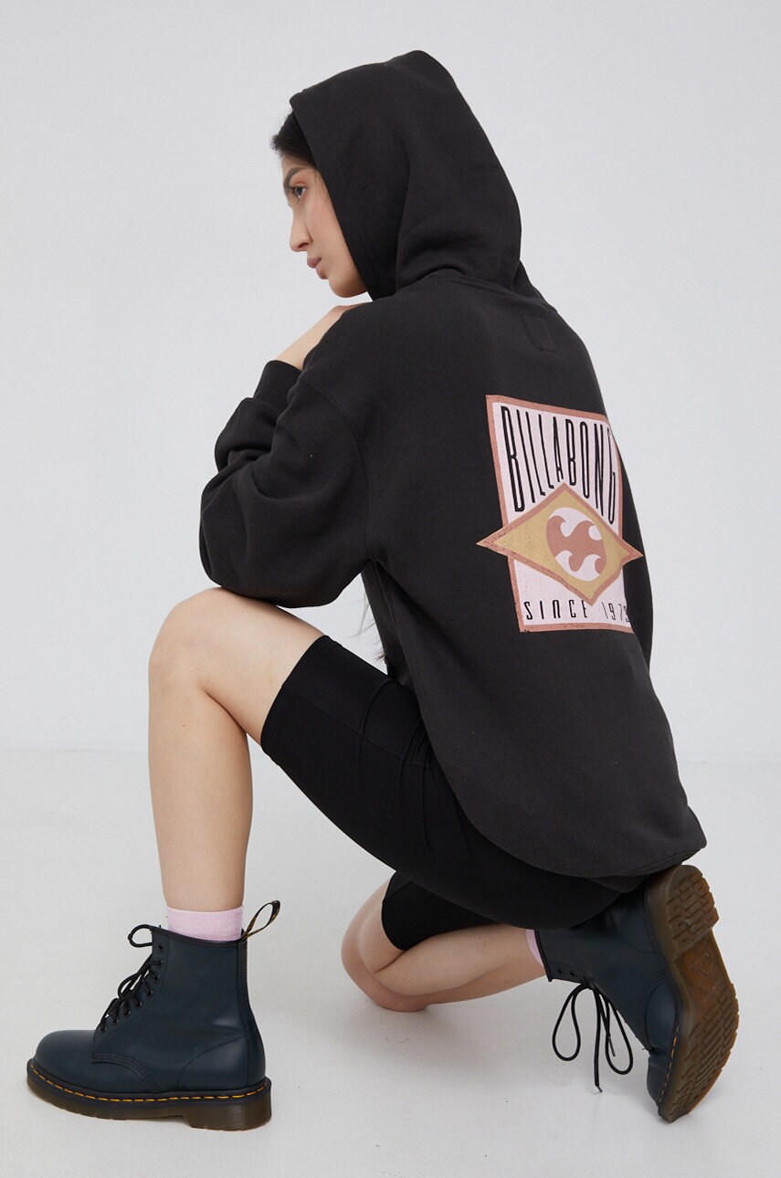 Billabong bluză femei, culoarea gri, material neted