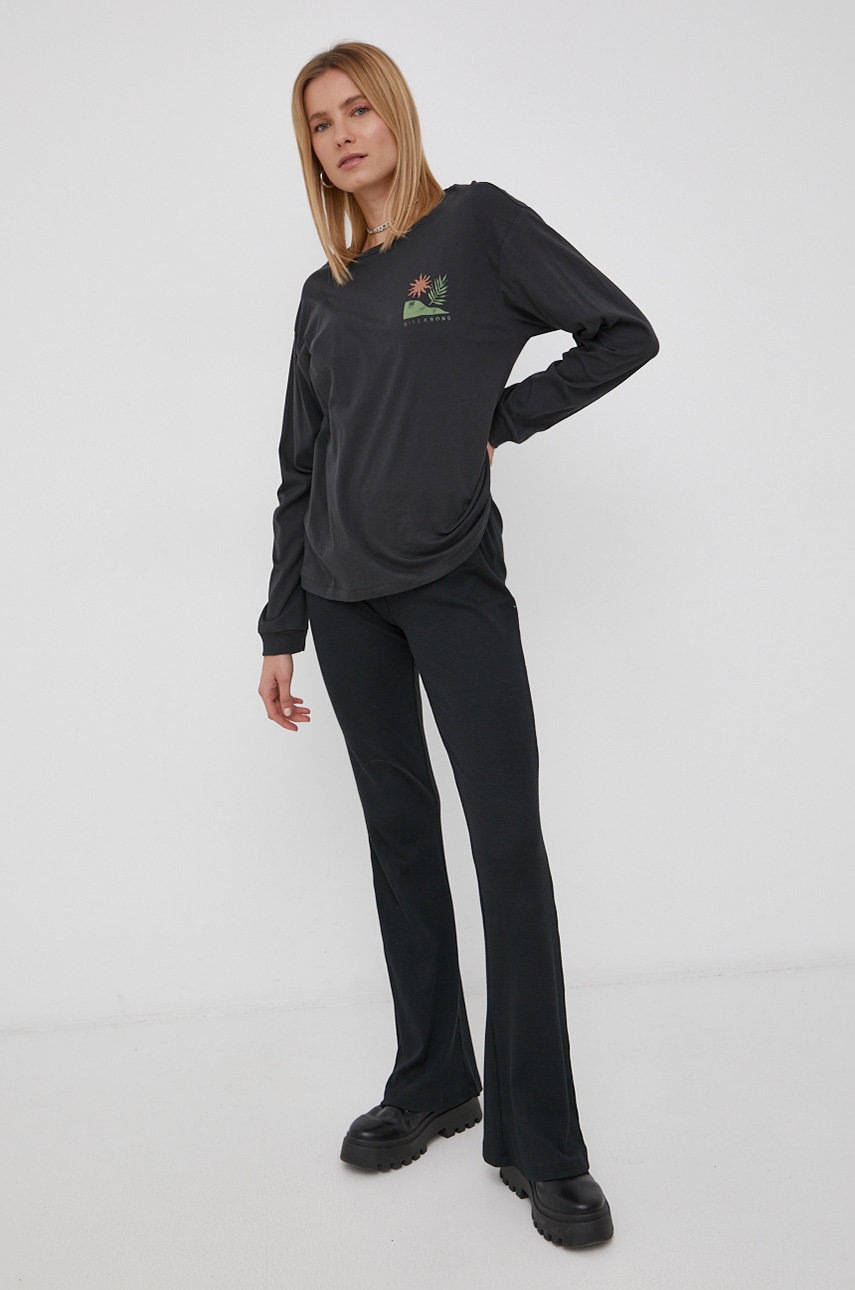 

Хлопковый лонгслив Billabong цвет серый