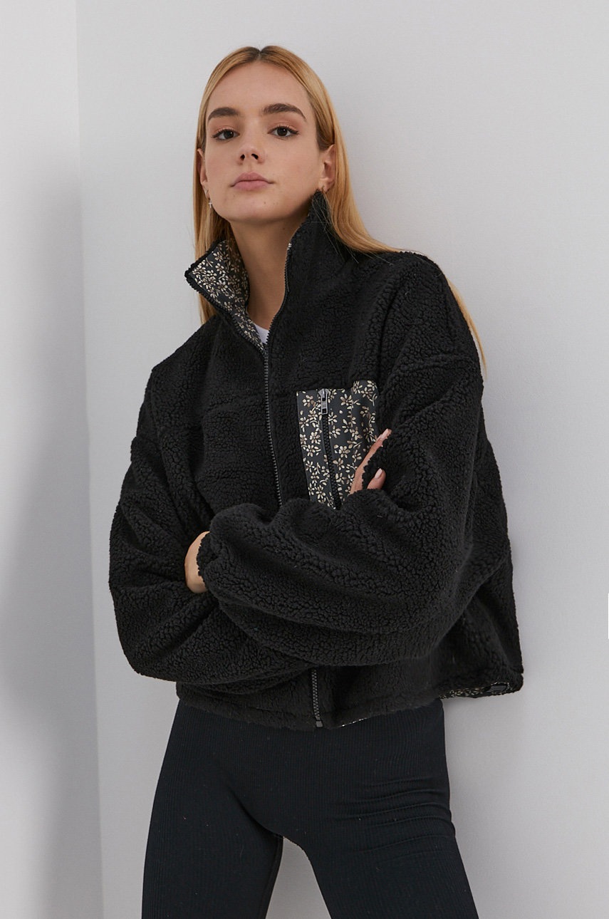 

Двостороння куртка Billabong жіноча колір чорний перехідна oversize