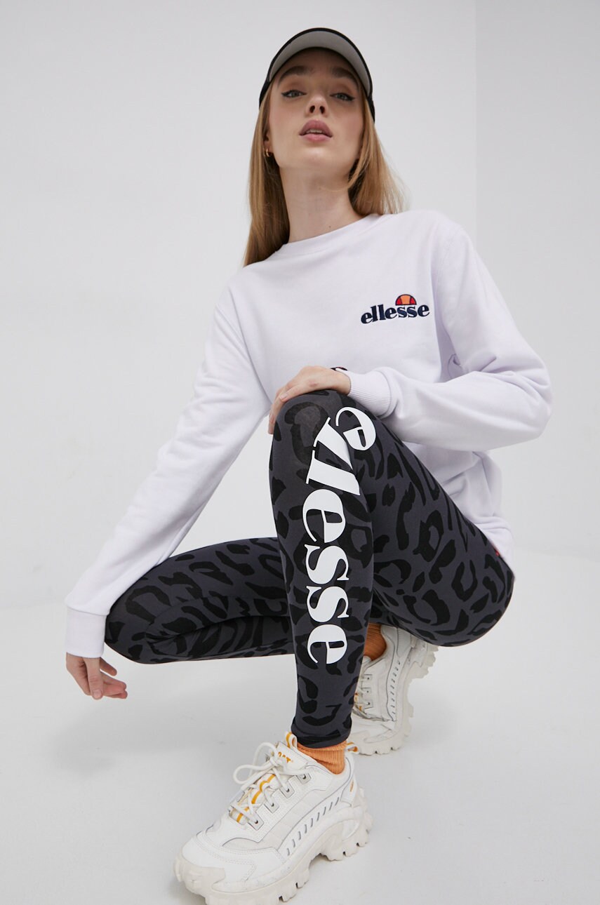 Ellesse bluza femei, culoarea alb, melanj