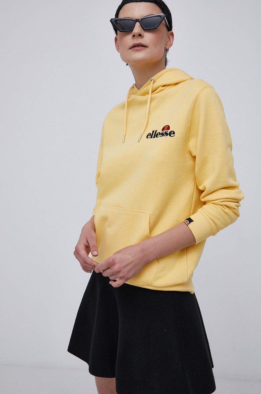 Ellesse Bluză femei, culoarea galben, material neted imagine reduceri black friday 2021 answear.ro