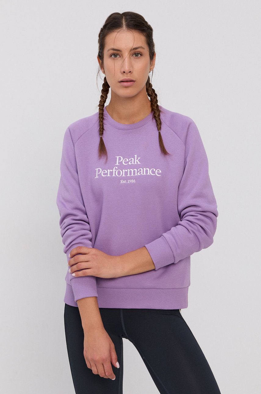 Peak Performance Bluză femei, culoarea violet, cu imprimeu answear.ro imagine megaplaza.ro