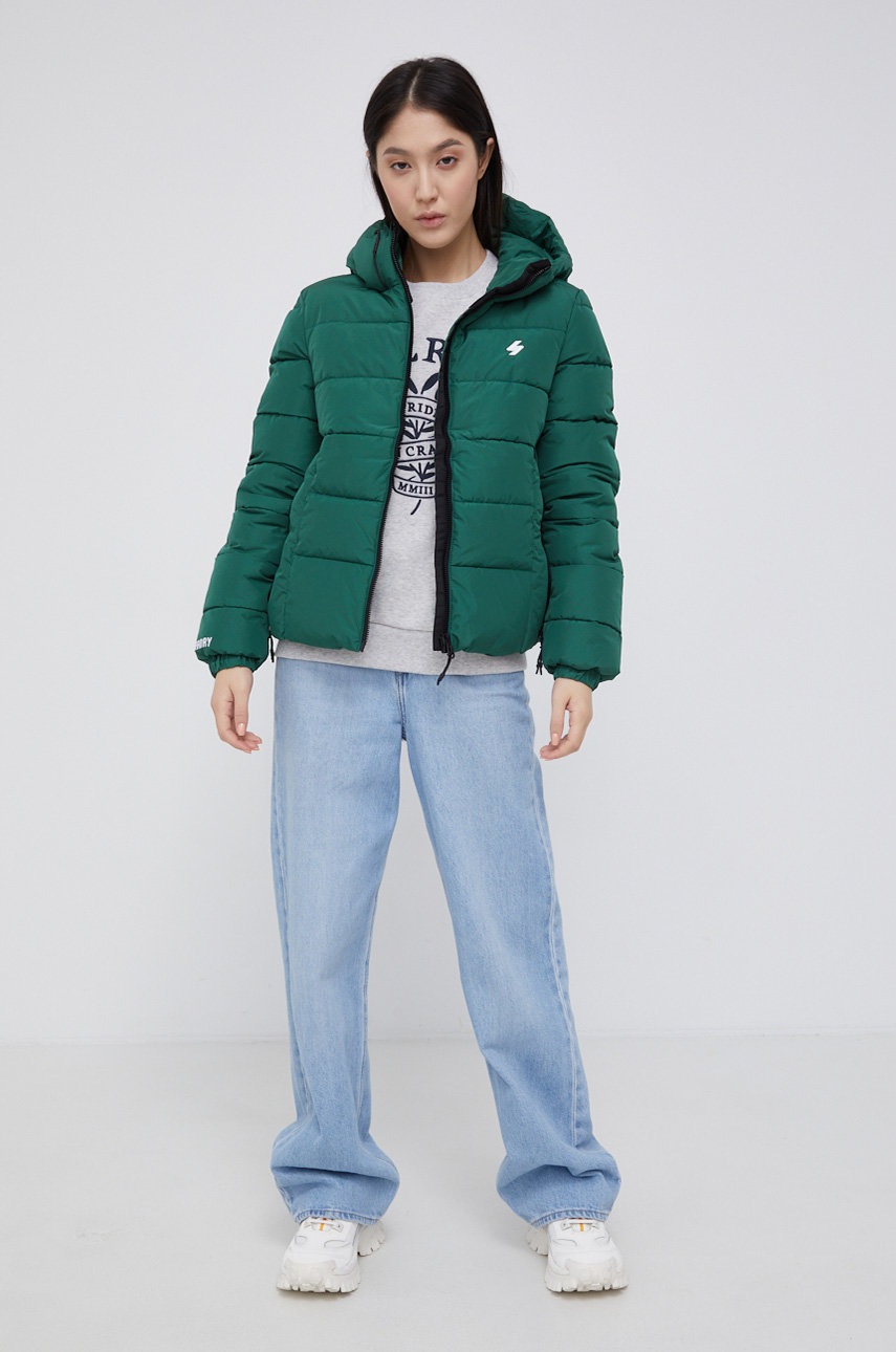 

Кофта Superdry жіноча колір сірий з аплікацією