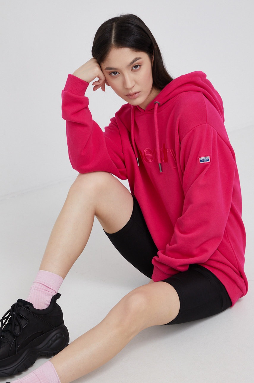 

Кофта Superdry жіноча колір рожевий однотонна