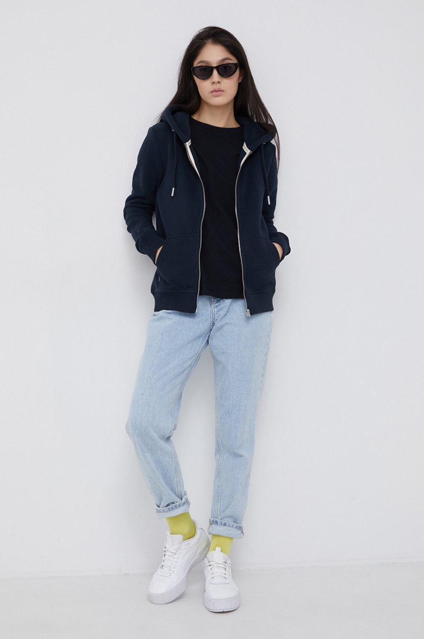 

Кофта Superdry женская цвет синий однотонная