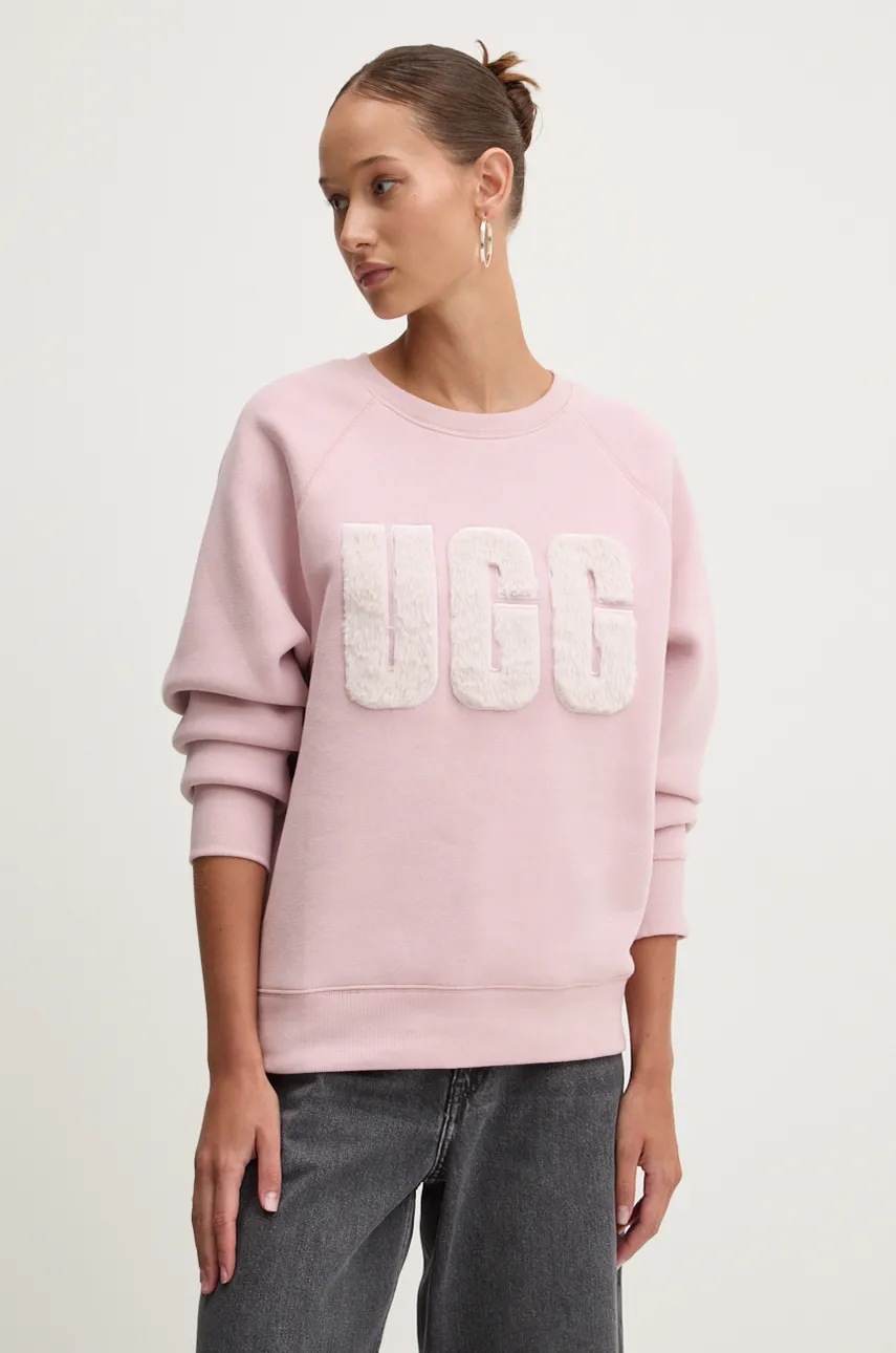 

Суичър UGG в розово с апликация, Розов