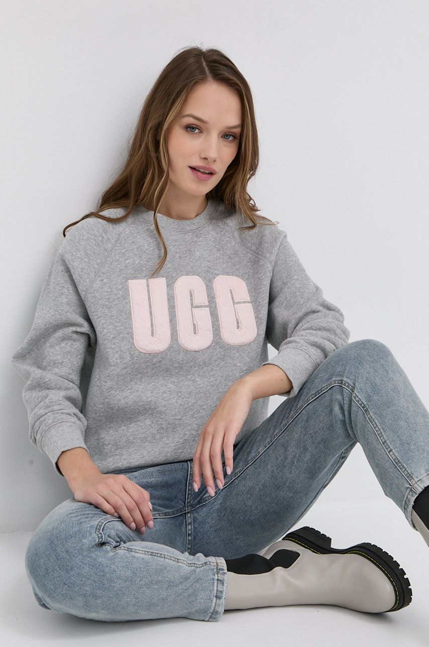 UGG Bluză femei, culoarea gri, cu imprimeu 1123718-BKCRM