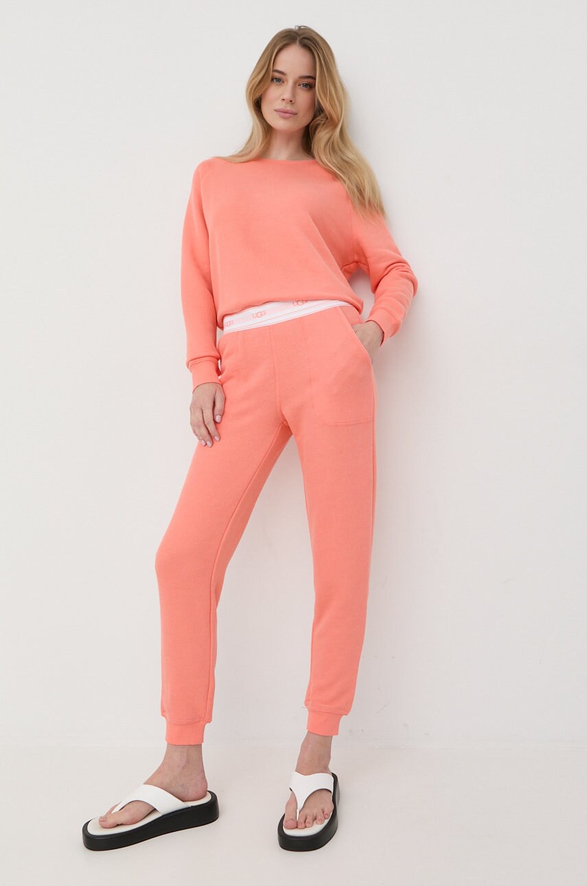 Ugg bluza femei, culoarea portocaliu, cu imprimeu