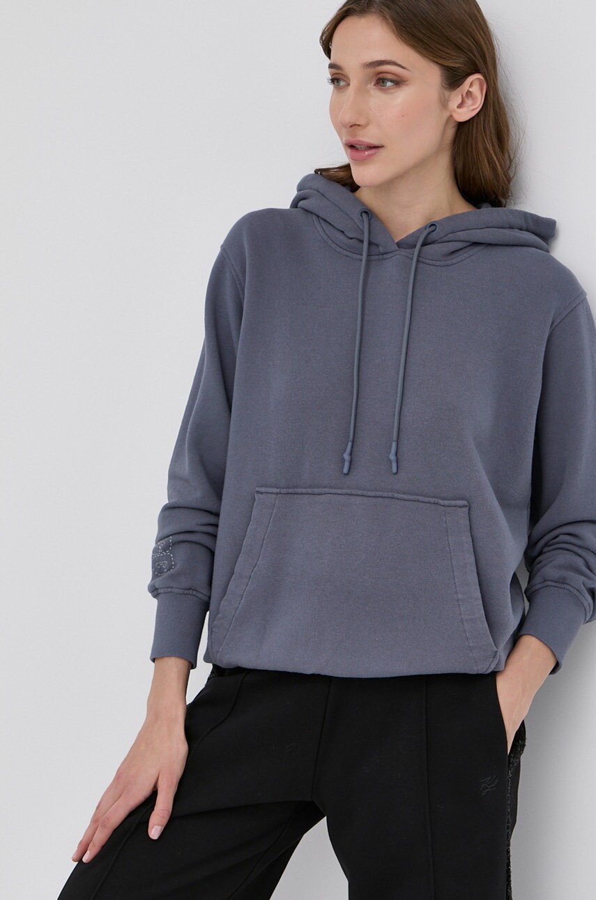 Ugg bluză femei, culoarea gri, material neted