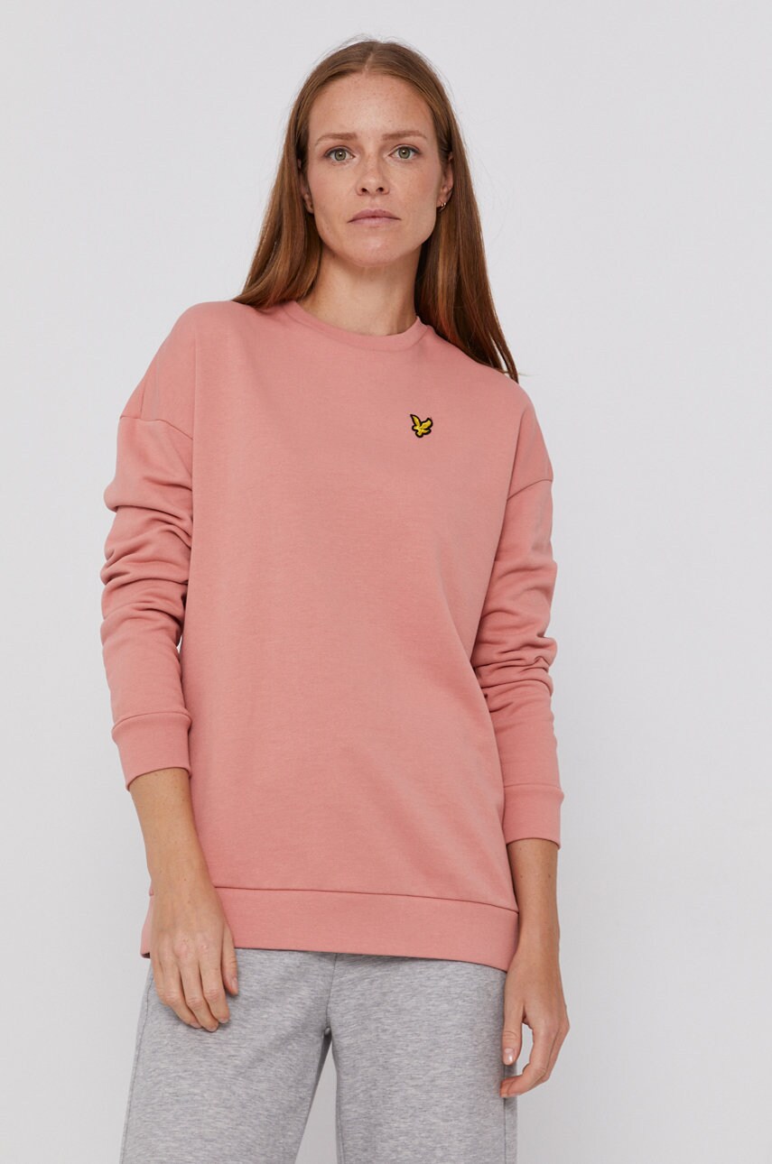 Lyle & scott bluză femei, culoarea roz, material neted