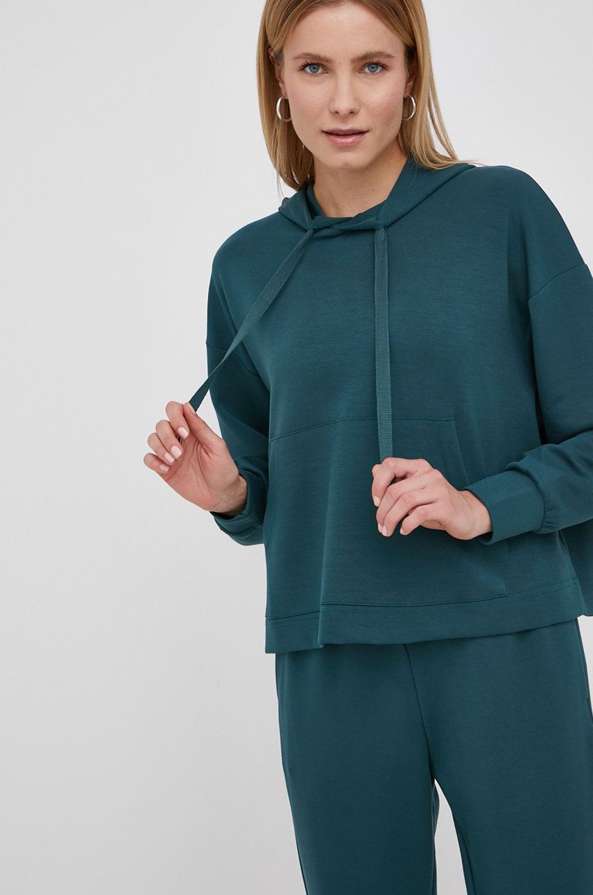 John Frank Bluză femei, culoarea verde, material neted answear.ro