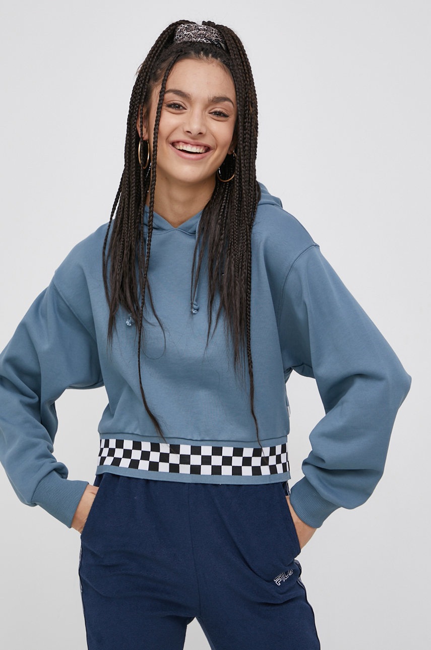 

Памучен суичър Vans дамски с изчистен дизайн, Виолетов