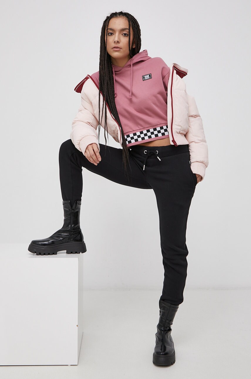 

Хлопковая кофта Vans женская цвет розовый гладкая