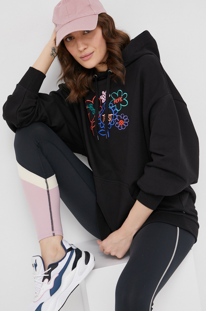 

Хлопковая кофта Vans женская цвет чёрный гладкая