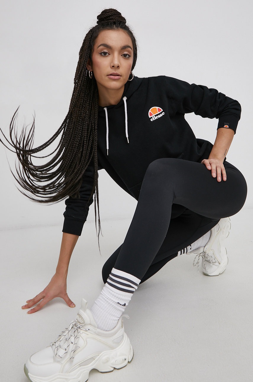 

Суичър Ellesse дамски в черно с принт, Черен