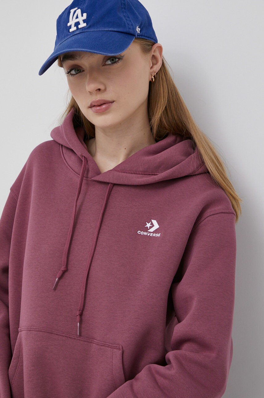 Converse bluza femei, culoarea violet, neted
