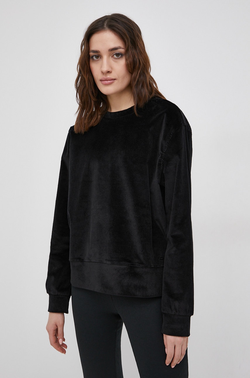 O'neill bluză femei, culoarea negru, material neted