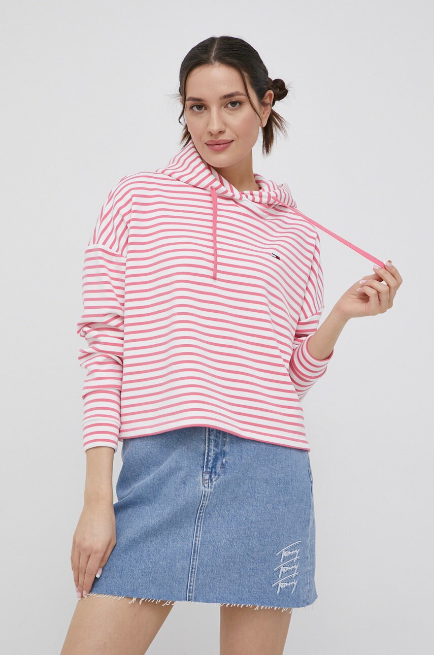 Tommy jeans bluza femei, culoarea roz, modelator