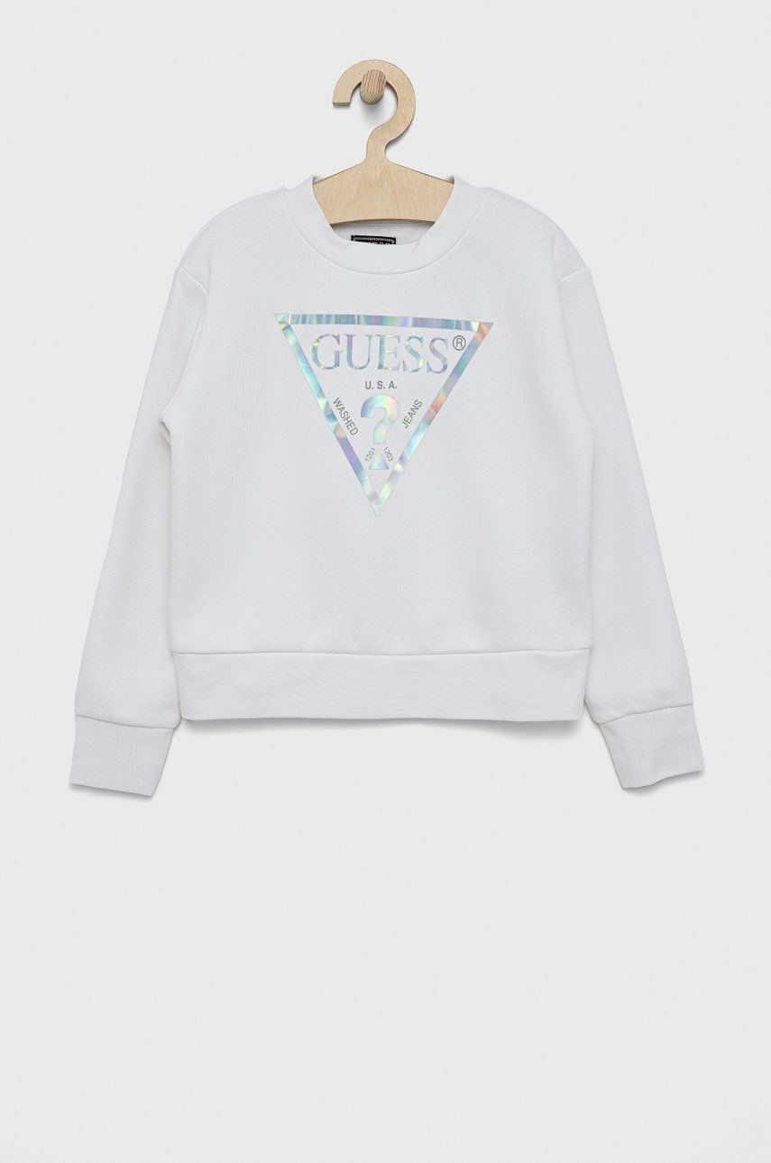 

Дитяча кофта Guess колір білий з принтом