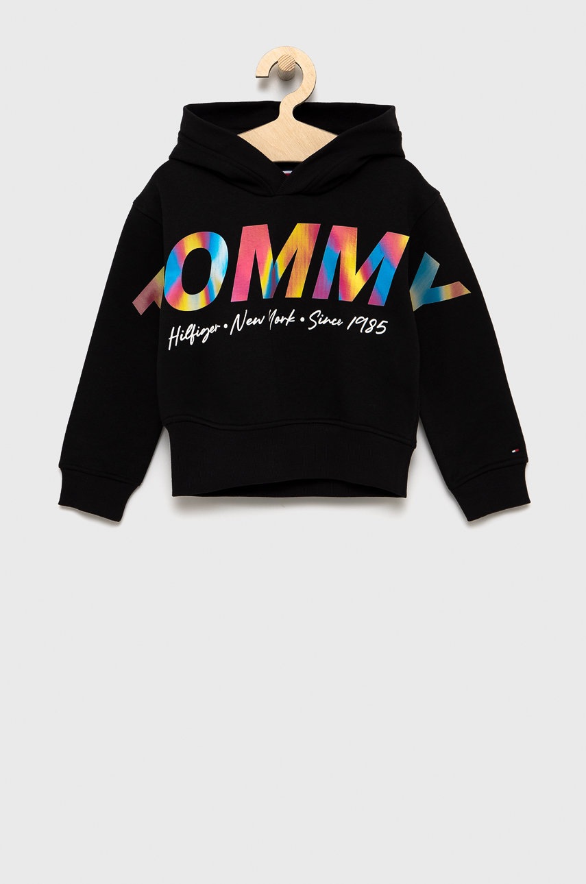 

Детски суичър Tommy Hilfiger в черно с принт, Черен