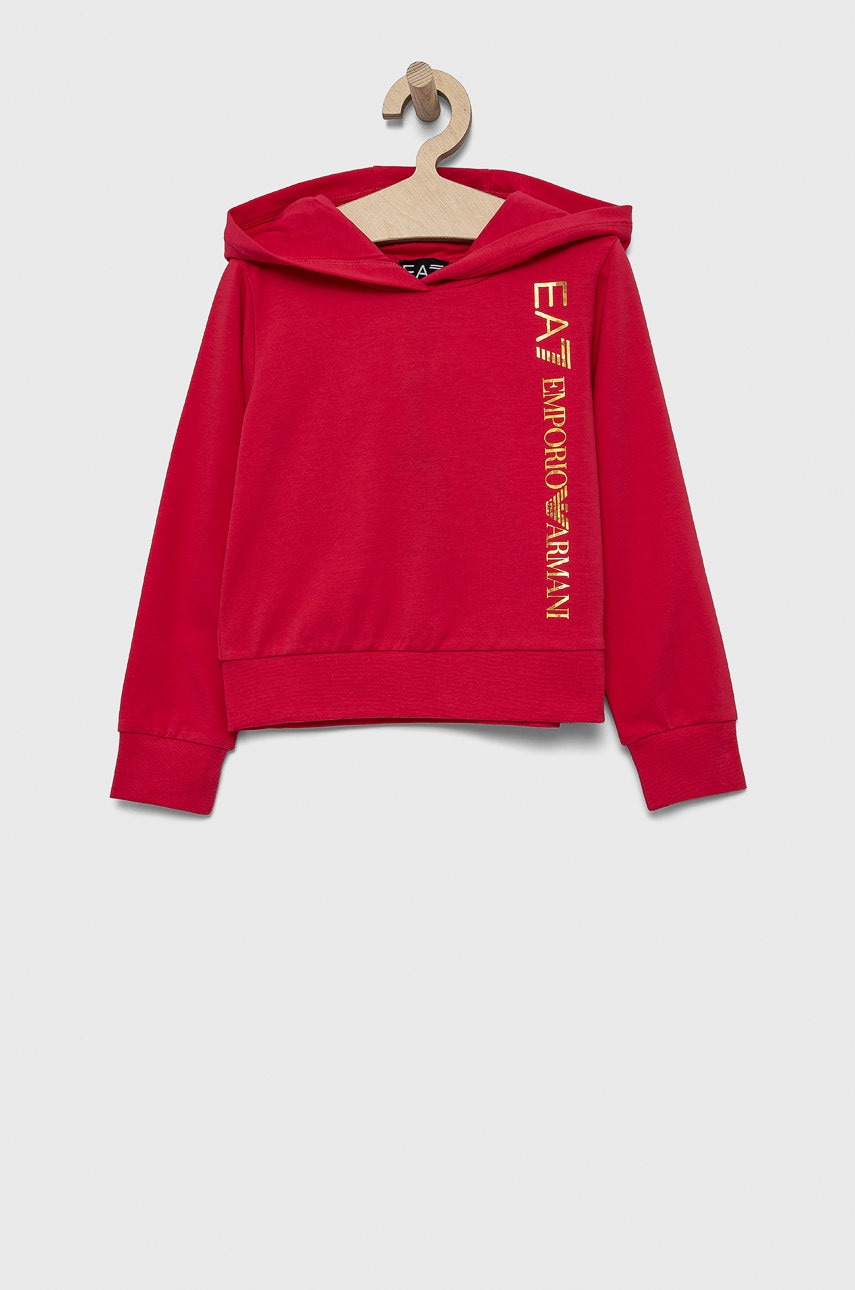 

Детски суичър EA7 Emporio Armani в розово с принт, Розов