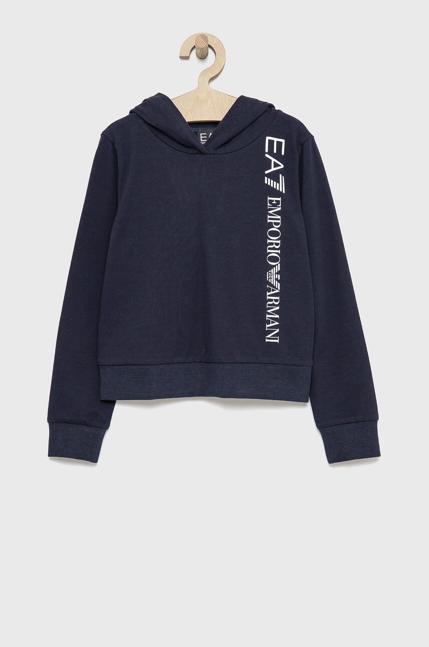 EA7 Emporio Armani bluză copii culoarea albastru marin, cu imprimeu
