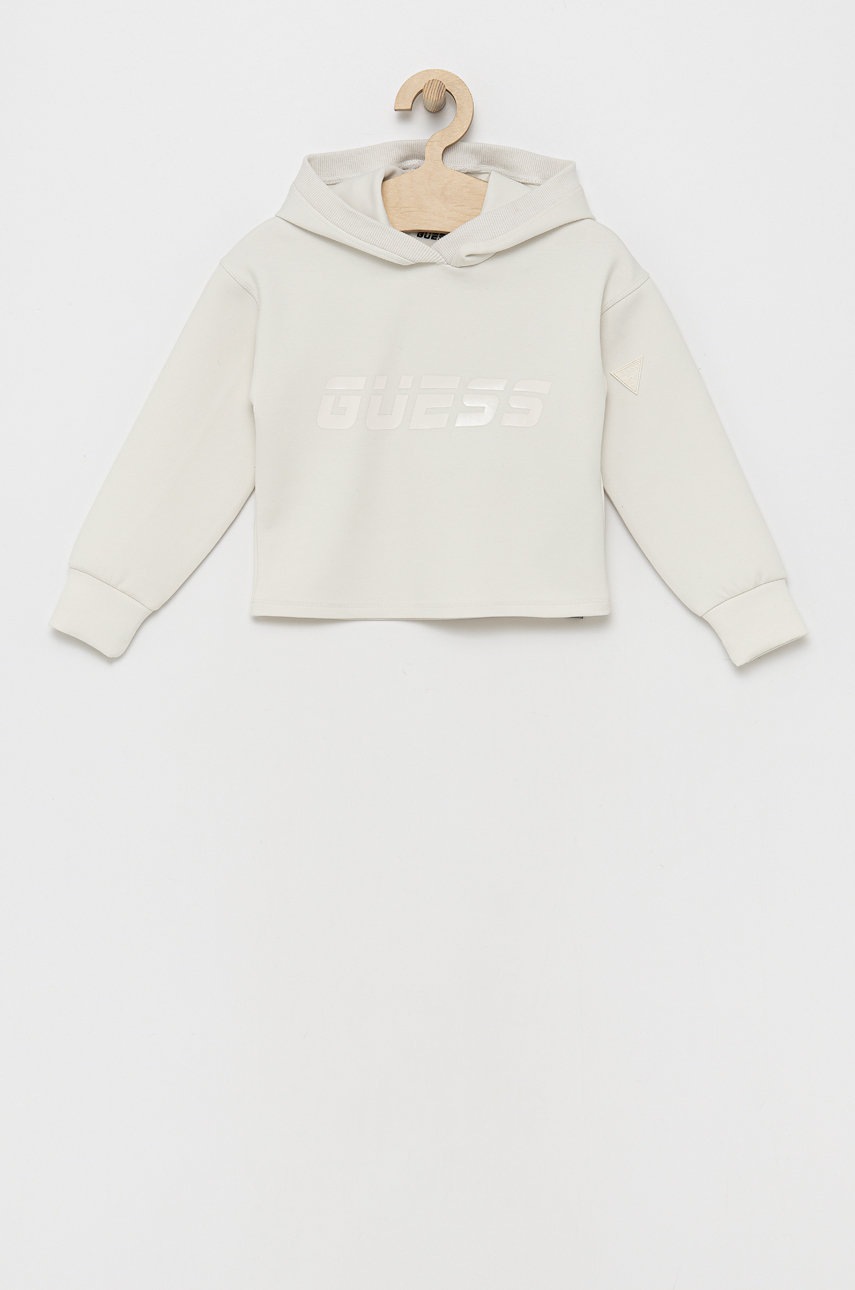 

Детски суичър Guess в бяло с принт, Бял