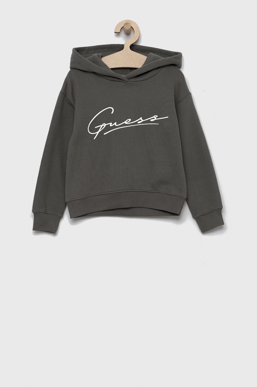 

Guess - Детски памучен суичър, Зелен