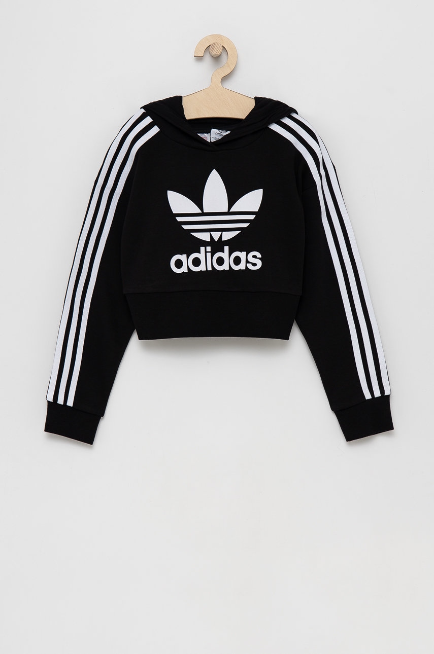 Levně Dětská mikina adidas Originals H32337 černá barva, s aplikací