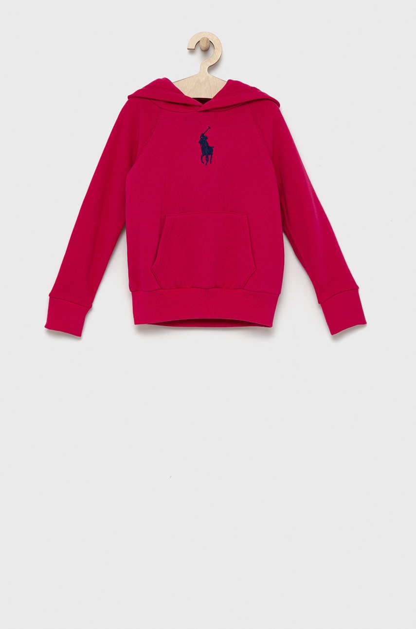 

Детски суичър Polo Ralph Lauren в розово с изчистен дизайн, Розов