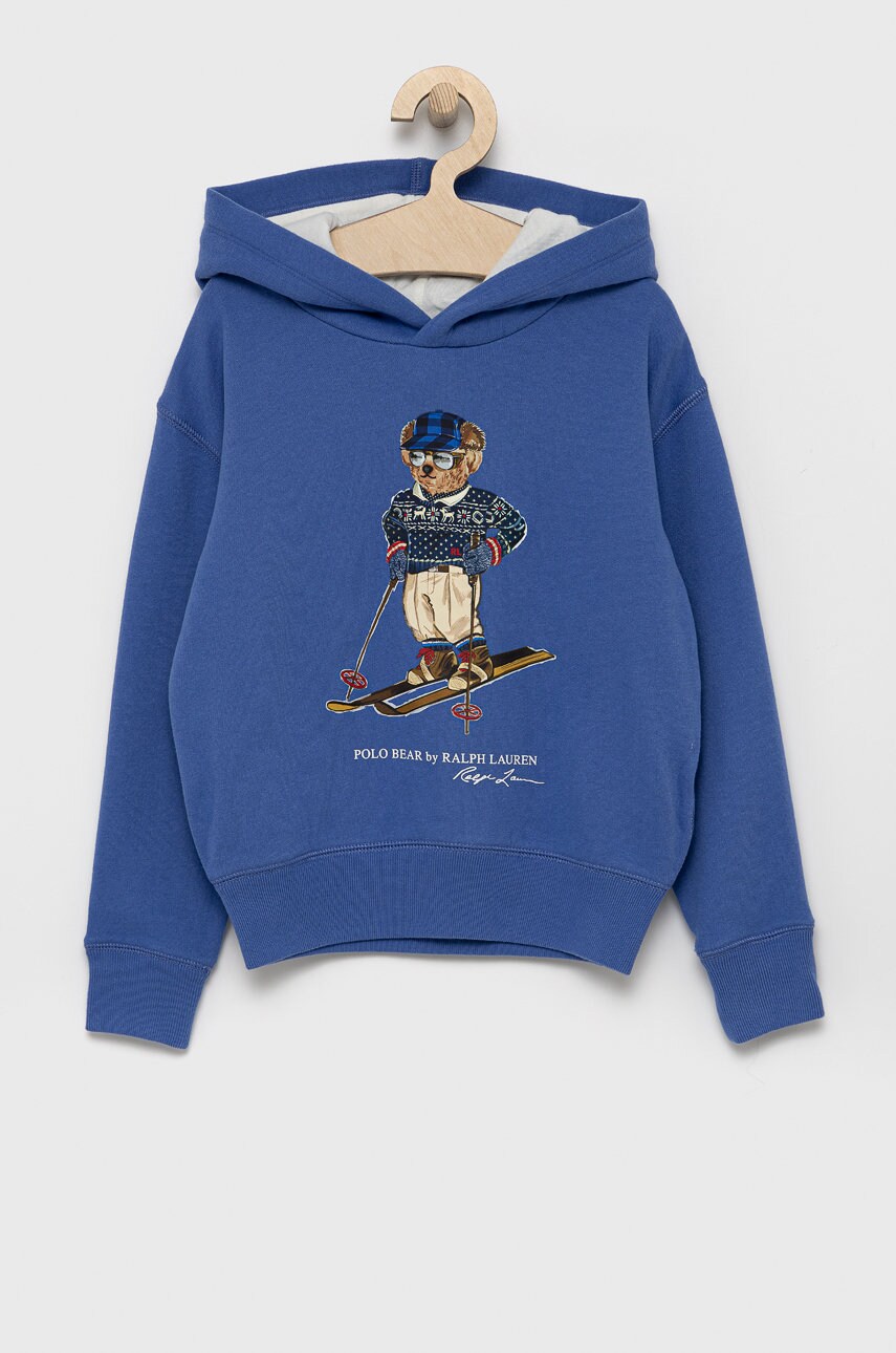 

Детски суичър Polo Ralph Lauren с принт, Син