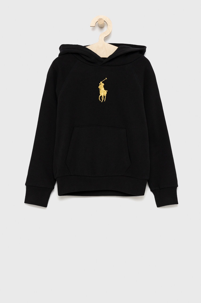 

Детски суичър Polo Ralph Lauren в черно с апликация, Черен