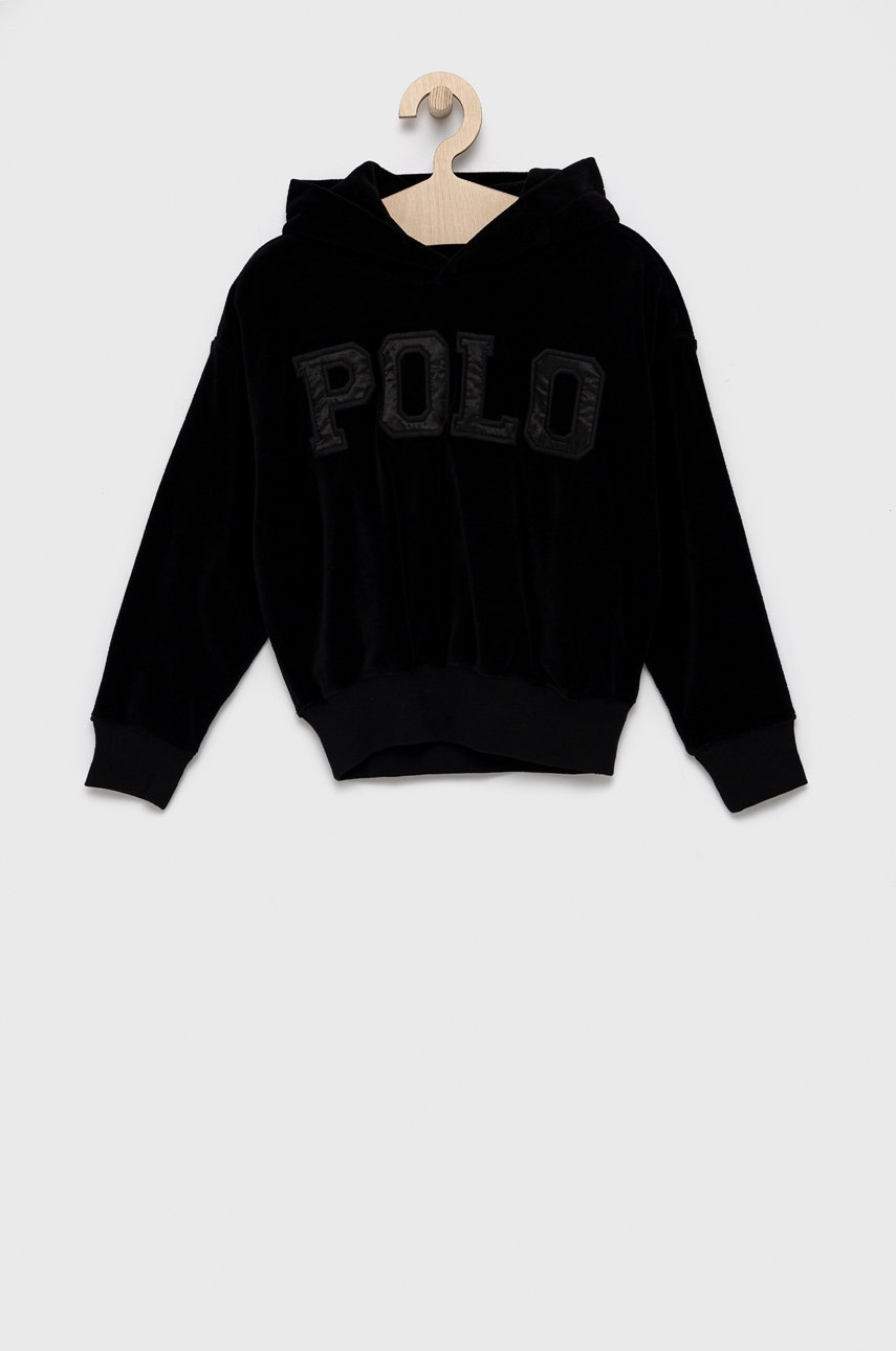 

Детски суичър Polo Ralph Lauren в черно с изчистен дизайн, Черен