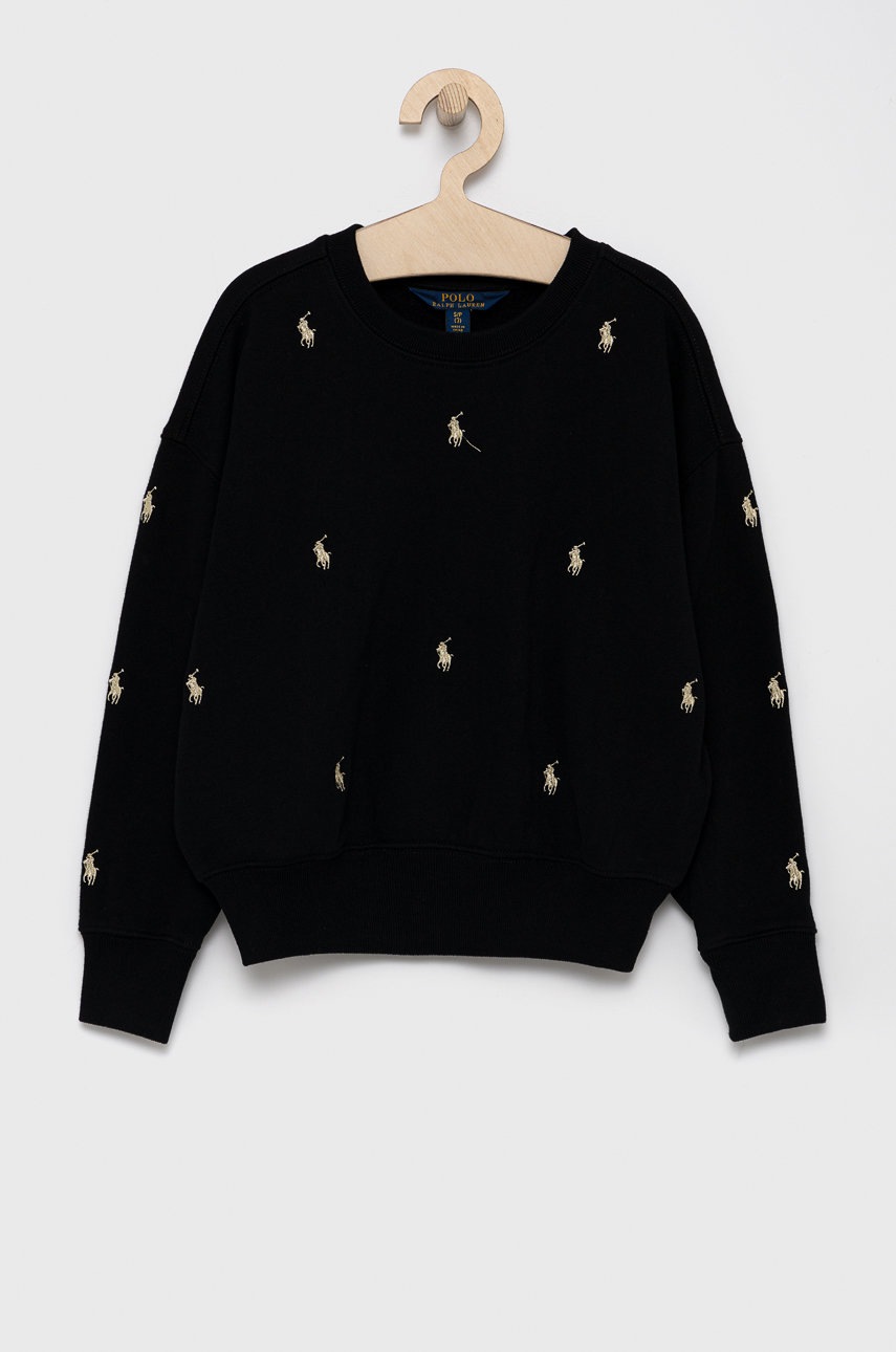 

Детски суичър Polo Ralph Lauren в черно с апликация, Черен