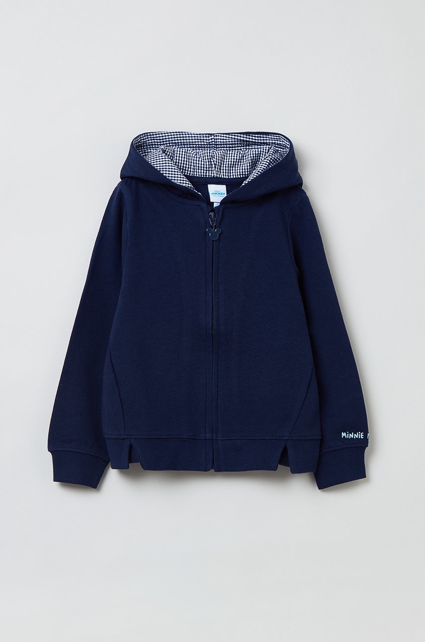 

Детски памучен суичър OVS в тъмносиньо с принт, Тъмносин