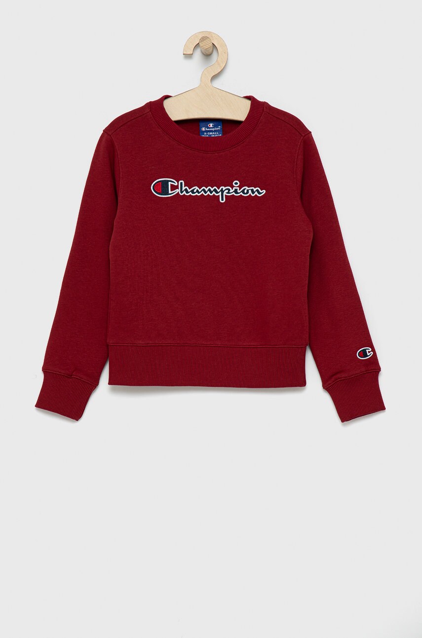 Champion bluză copii culoarea bordo, cu imprimeu