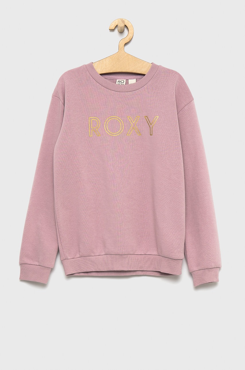 

Детски суичър Roxy в розово с принт, Розов