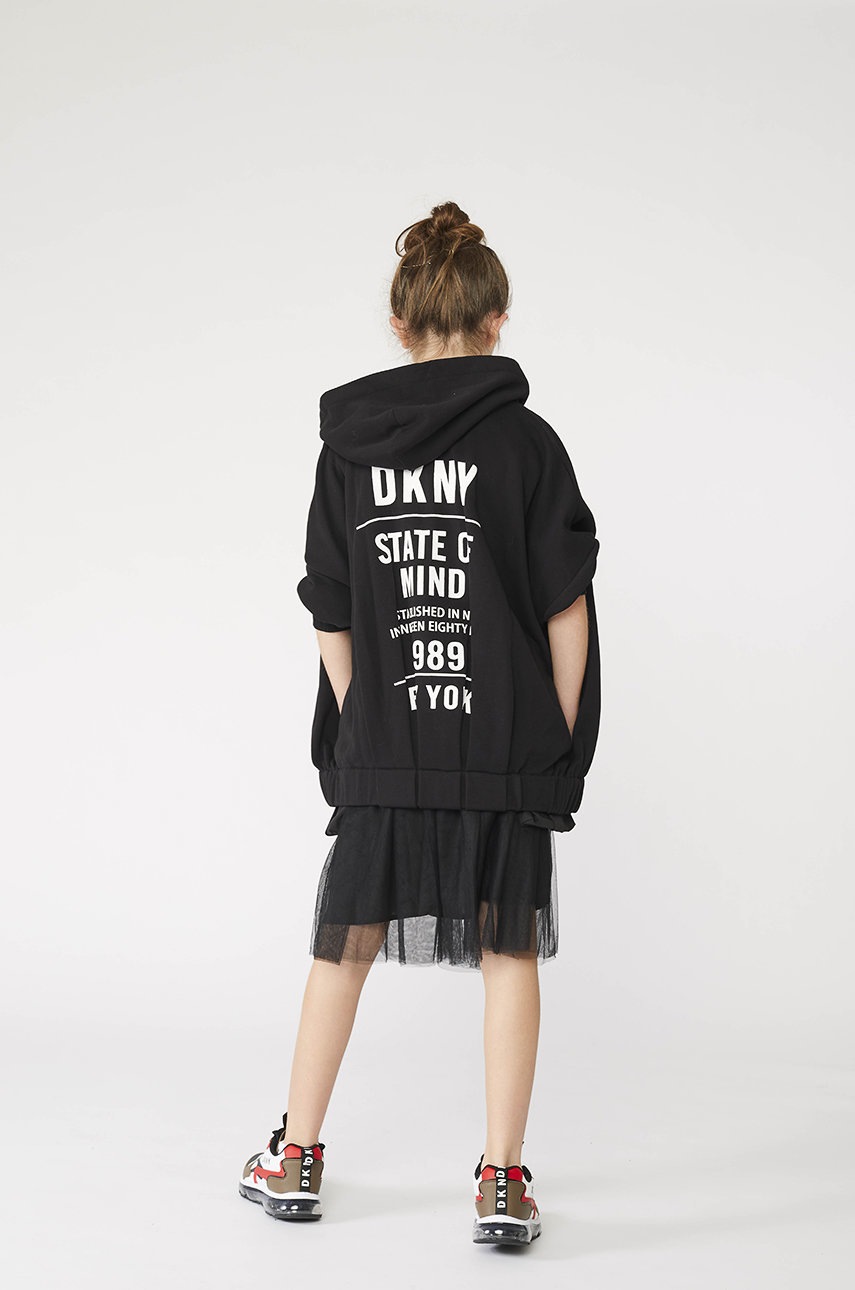 

Dkny - Детски памучен суичър, Черен