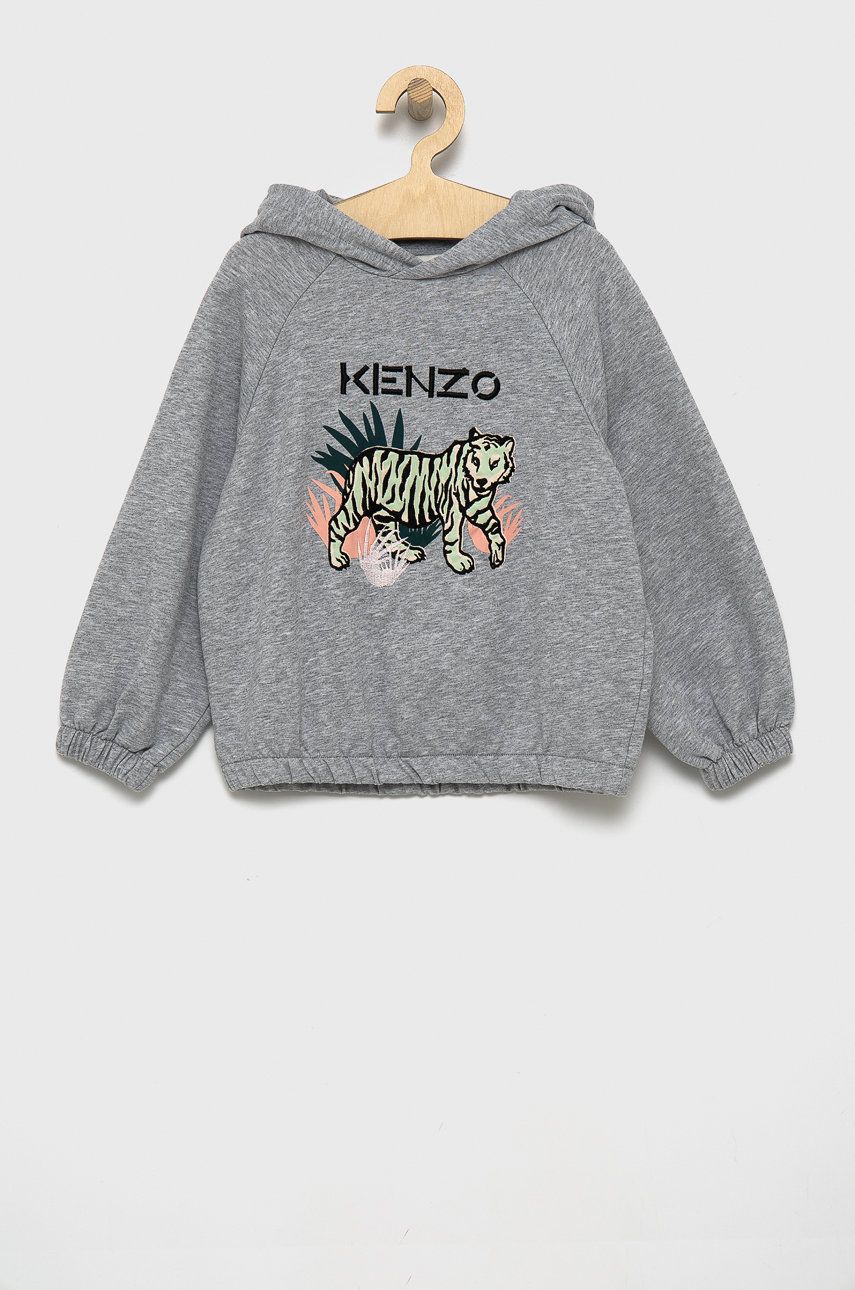 Kenzo Kids Hanorac de bumbac pentru copii culoarea gri, cu imprimeu answear.ro imagine promotii 2022