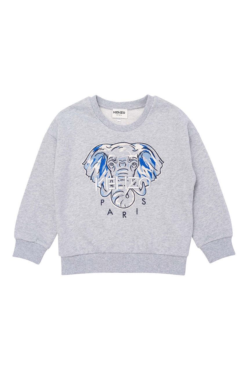 

Детская кофта Kenzo Kids цвет серый с аппликацией