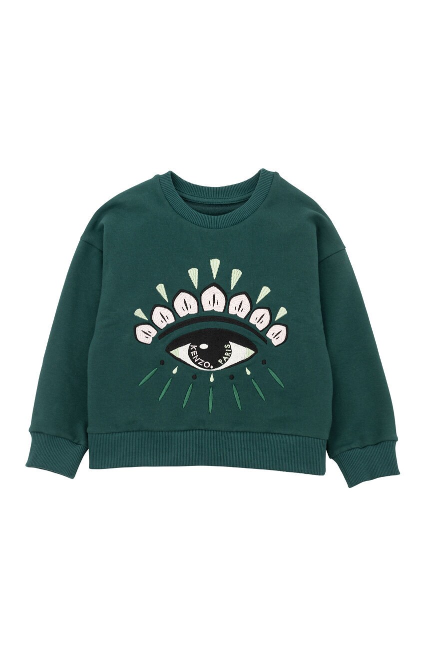 Kenzo kids bluză copii culoarea verde, cu imprimeu