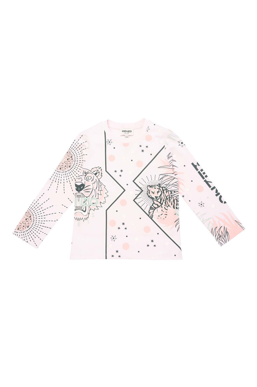 Kenzo kids hanorac de bumbac pentru copii culoarea roz, modelator